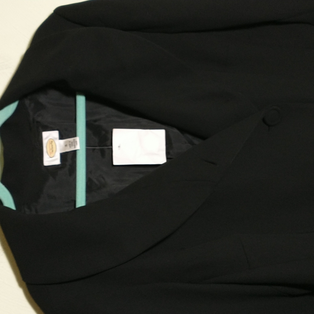 Talbots Black Single Breasted Crossover Collar Bl… - image 6